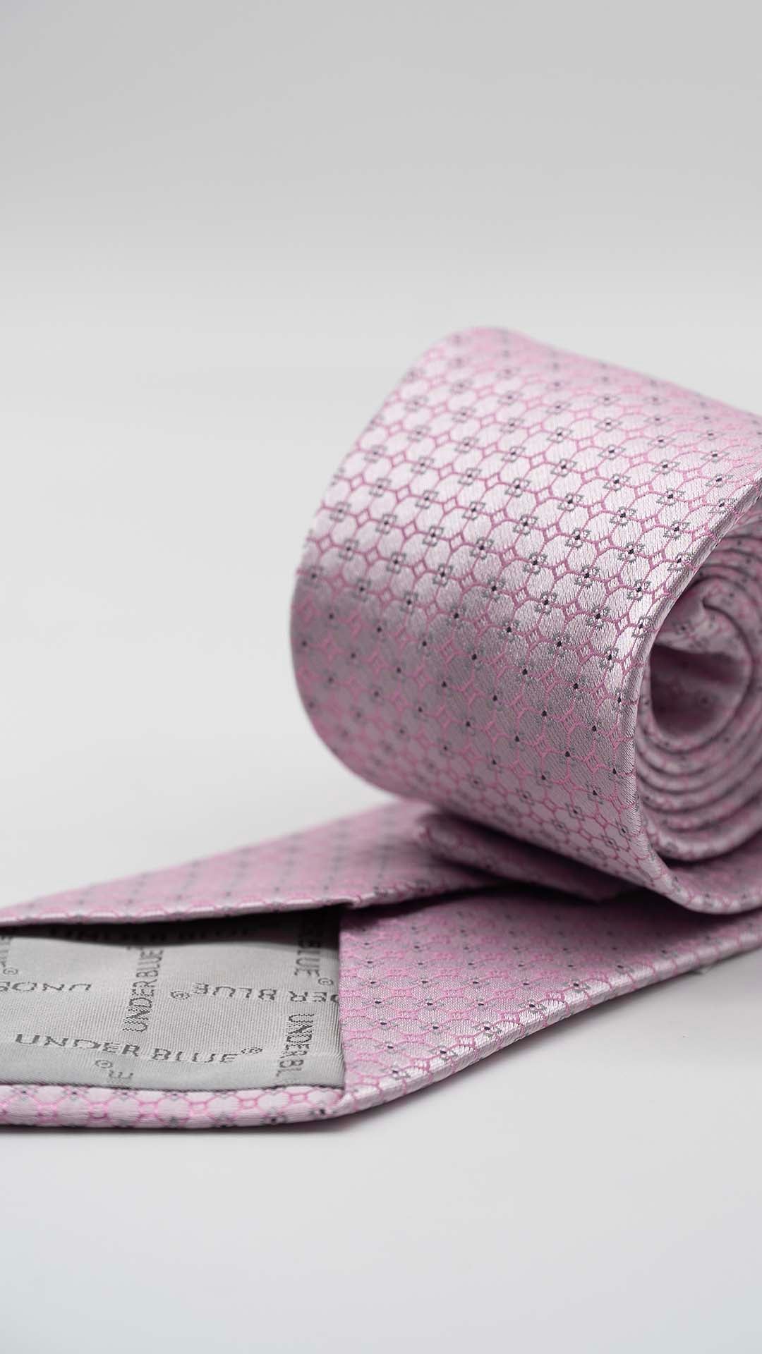 Gravata Regular Rosa Bebé Com Padrão