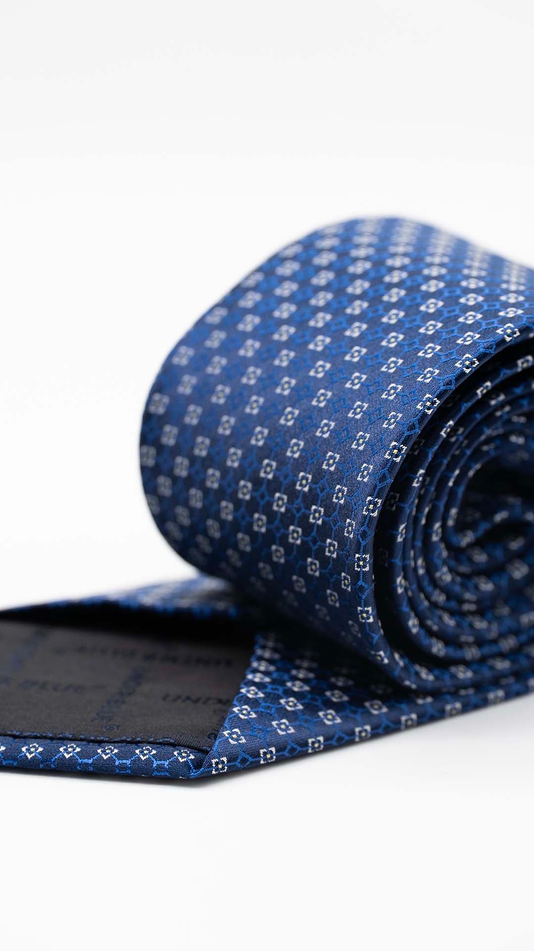 Gravata Azul Royal Com Padrão