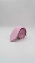 Gravata Skinny Rosa Com Relevo