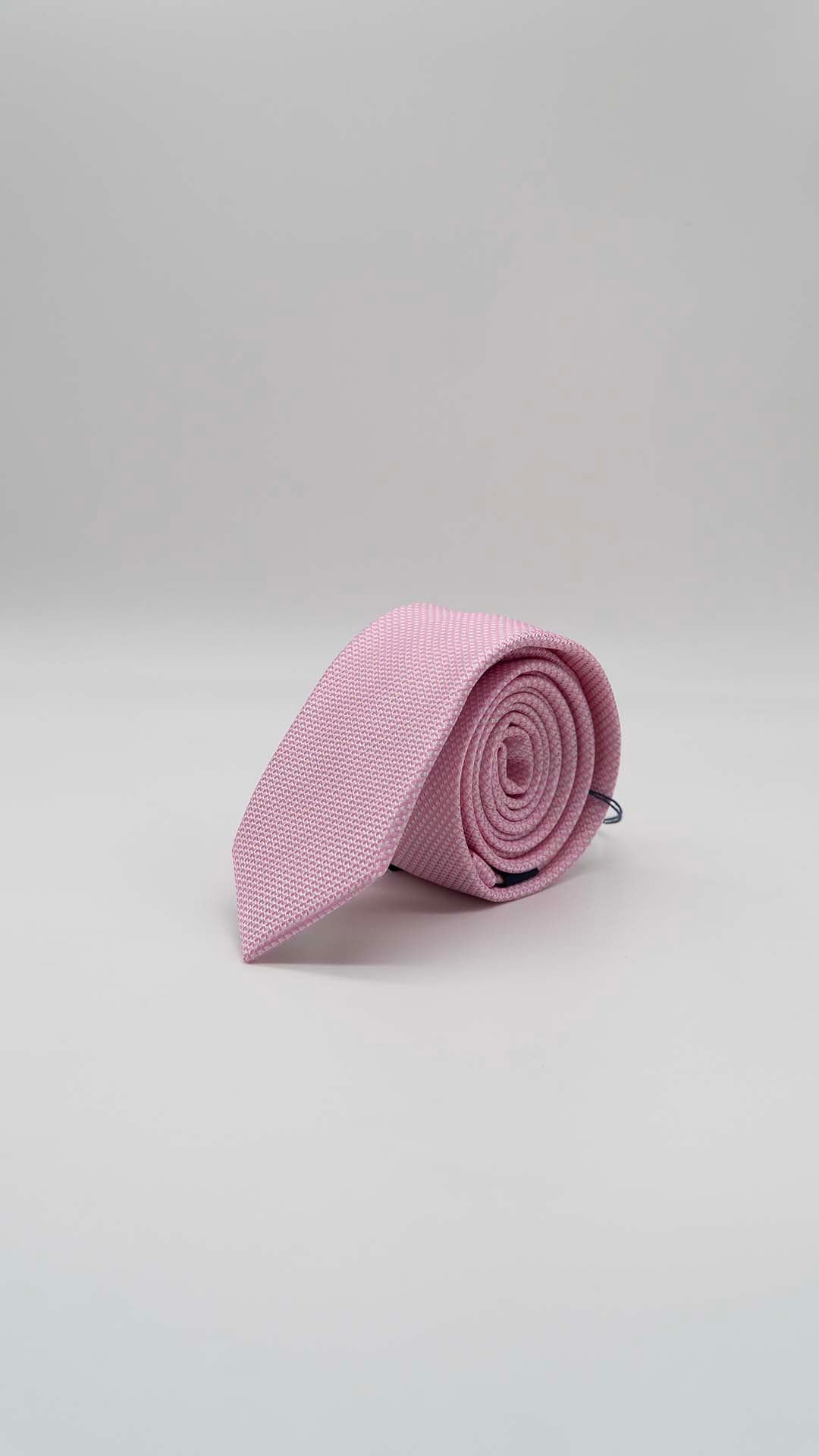 Gravata Skinny Rosa Com Relevo