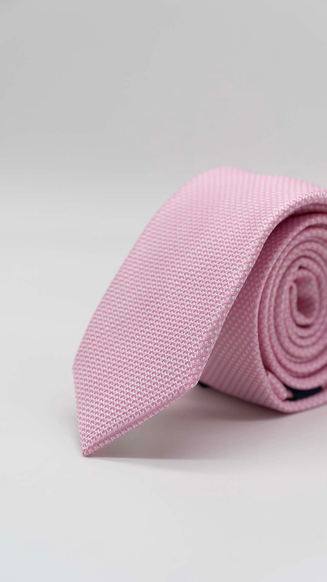 Gravata Skinny Rosa Com Relevo