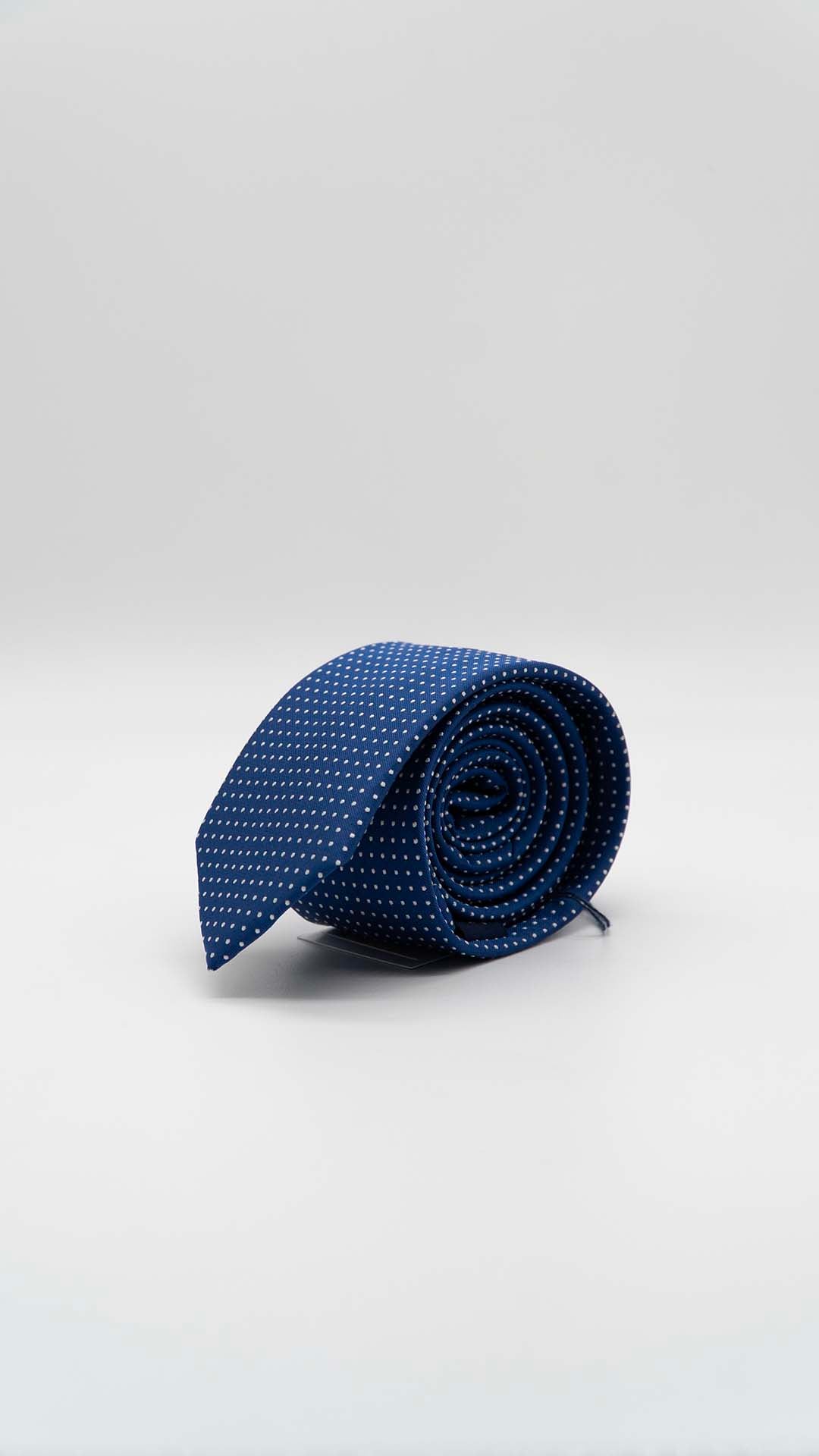 Gravata Skinny Azul Royal Com Bolinhas