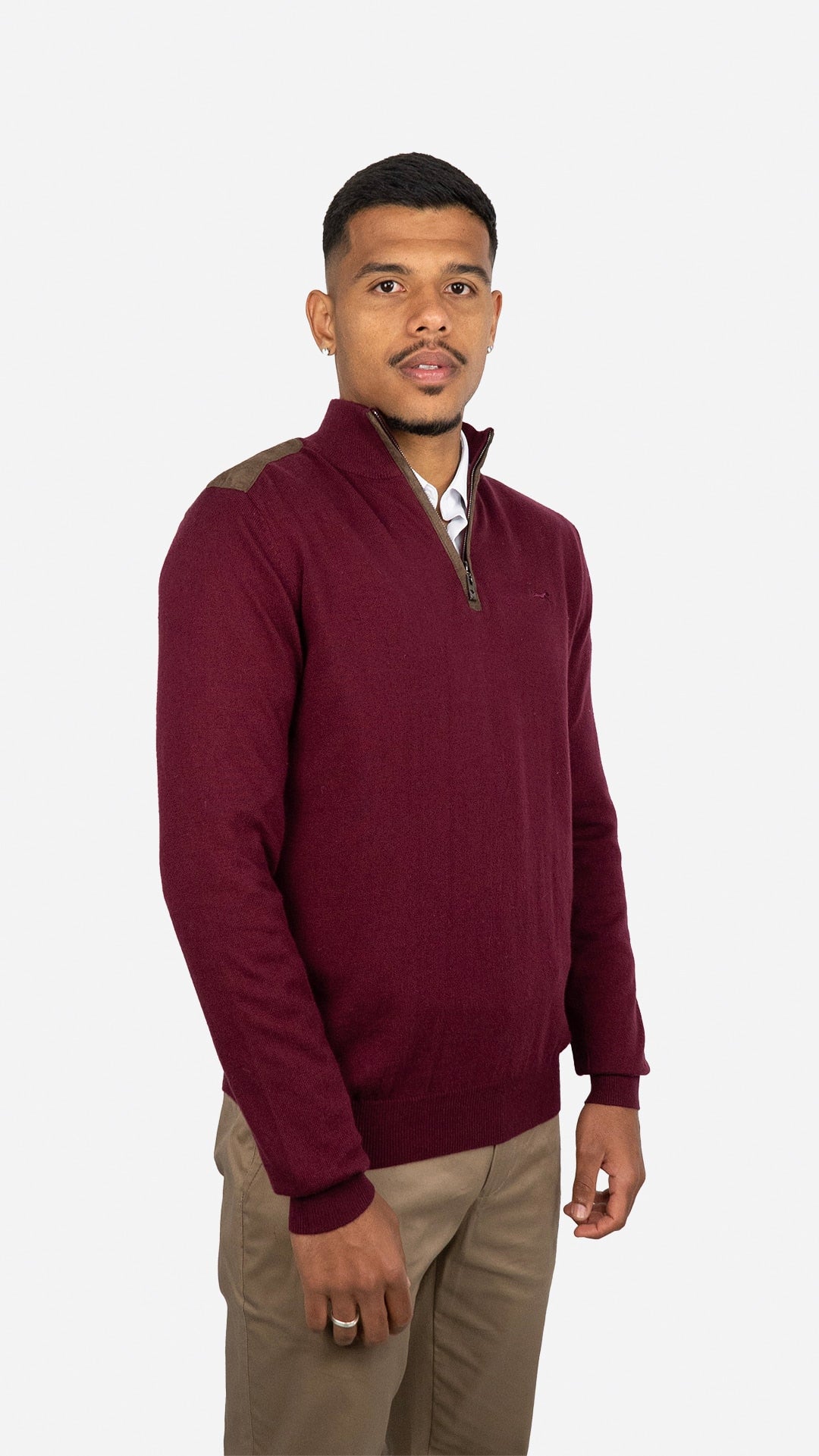 Camisola de Malha Burgundy com Fecho