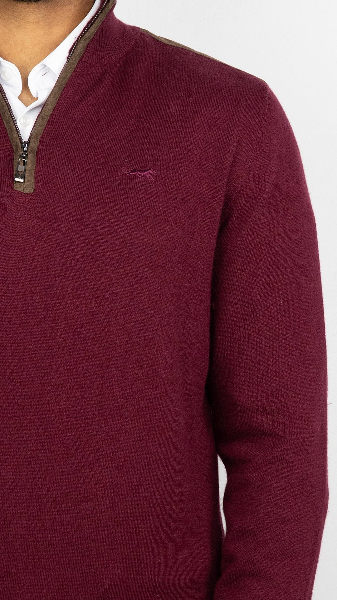 Camisola de Malha Burgundy com Fecho