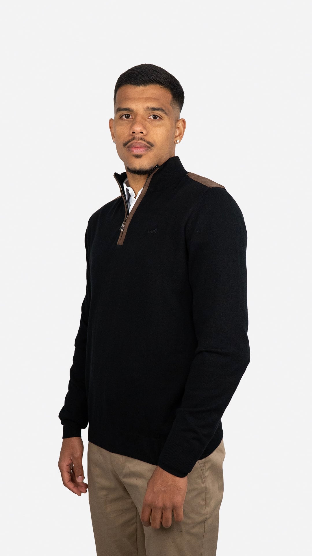 Camisola de Malha Preta com Fecho