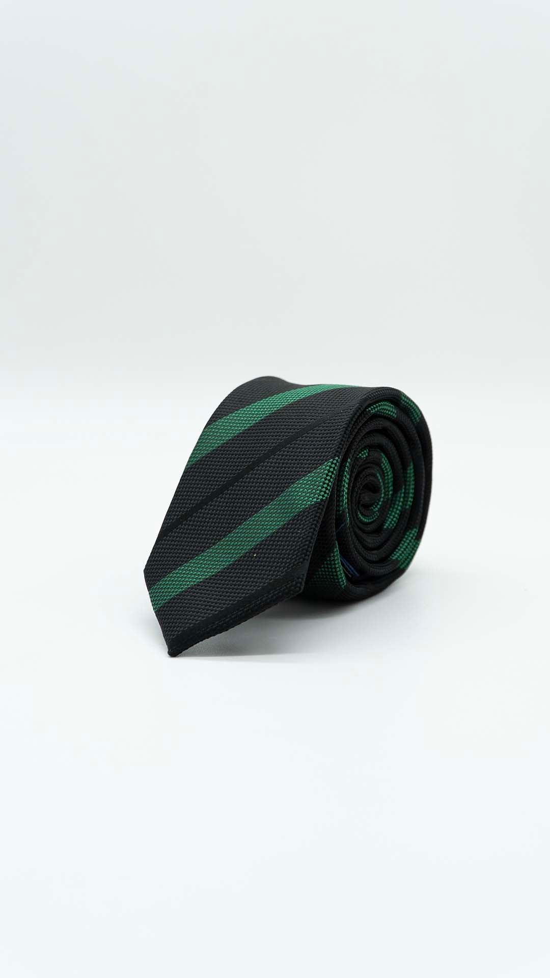 Gravata Skinny Preta e Verde