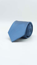 Gravata Regular Azul Com Riscas Brancas