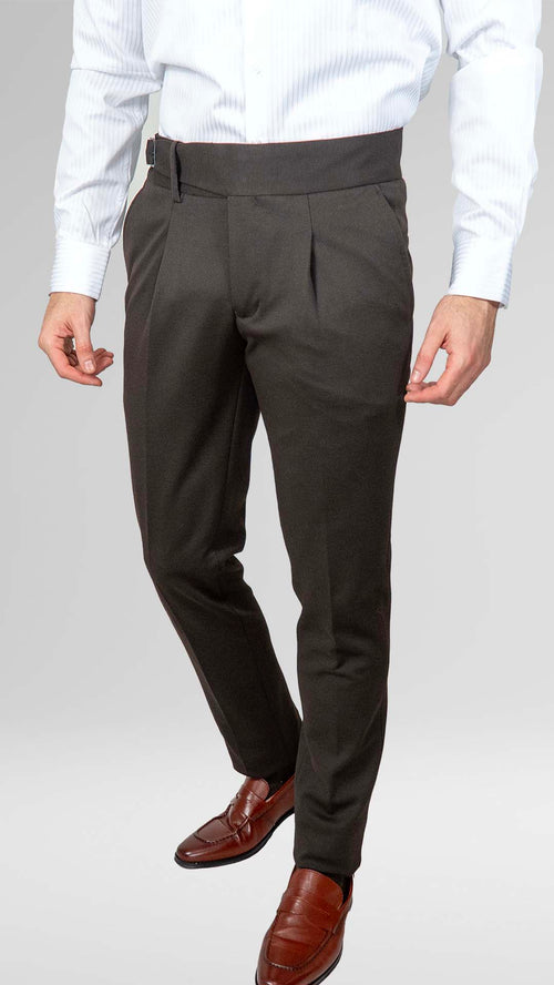 Calça de Fato Castanha Com Fivela — vista 2