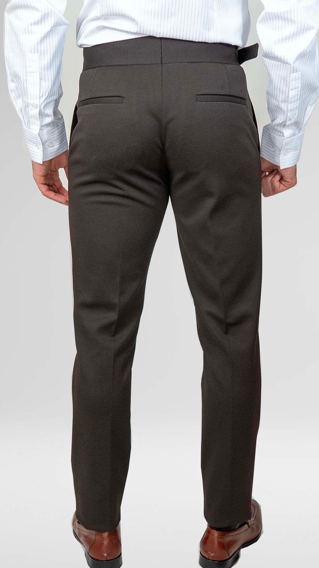 Calça de Fato Castanha Com Fivela