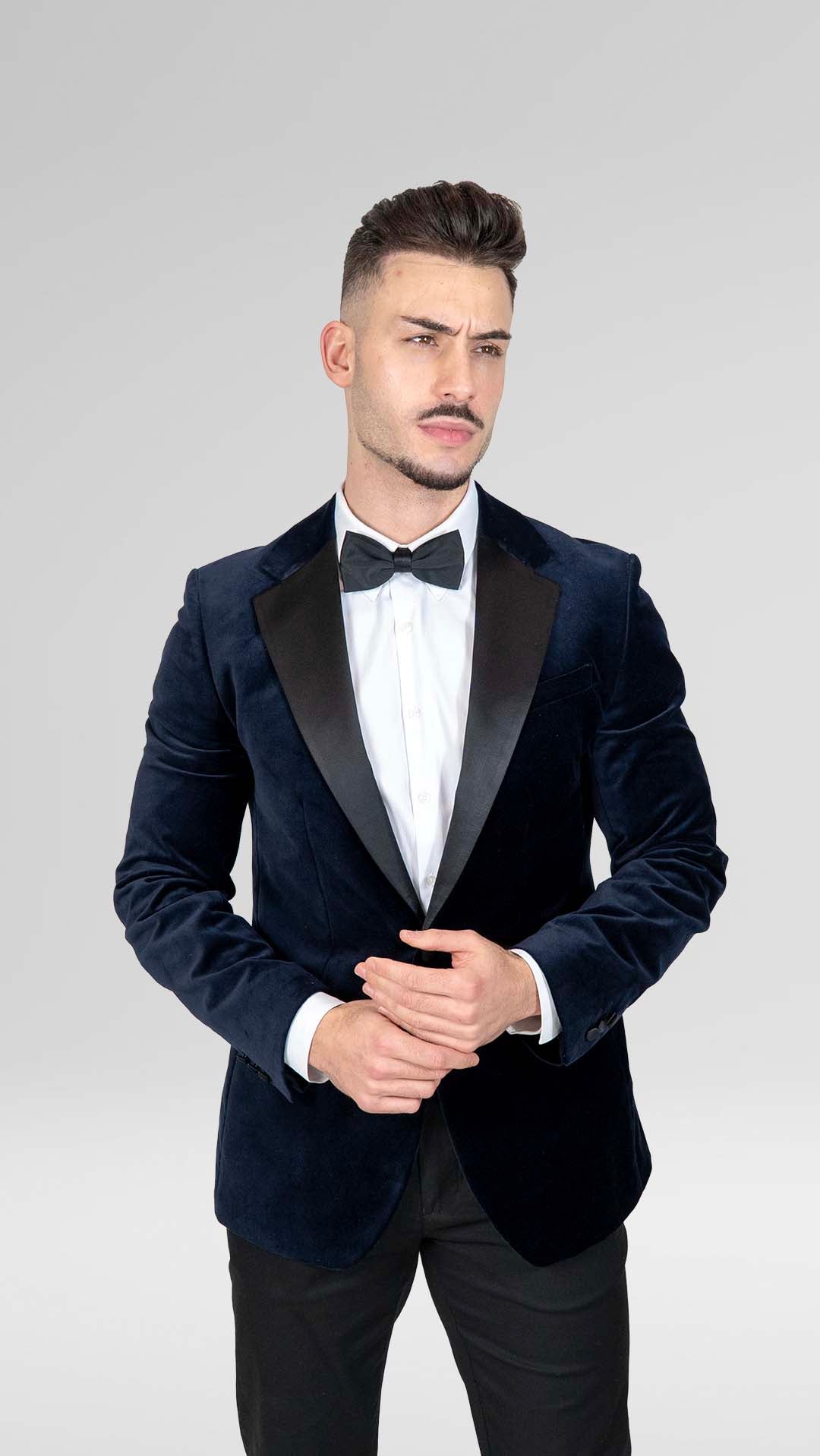 Blazer de Veludo Azul