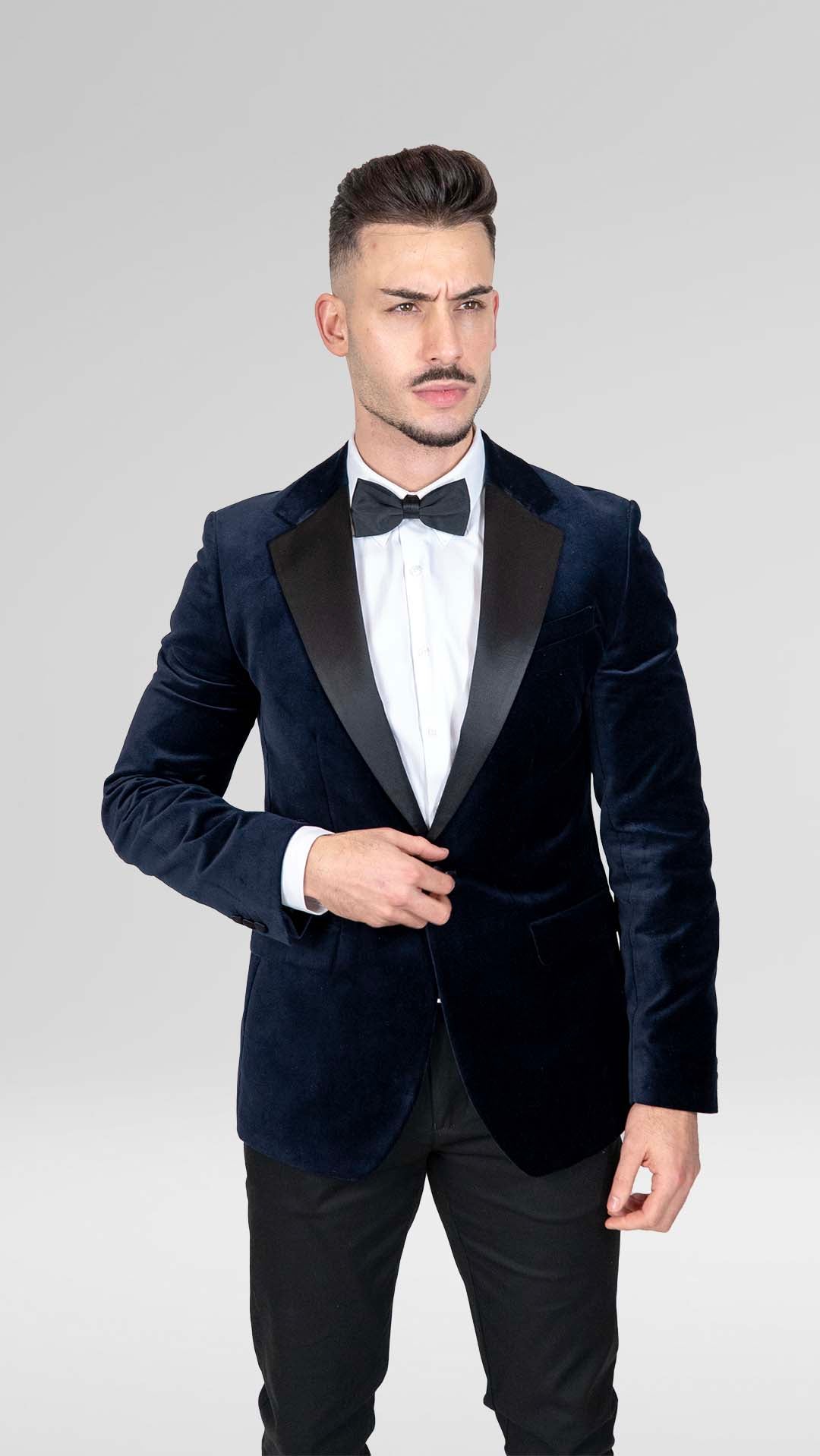 Blazer de Veludo Azul