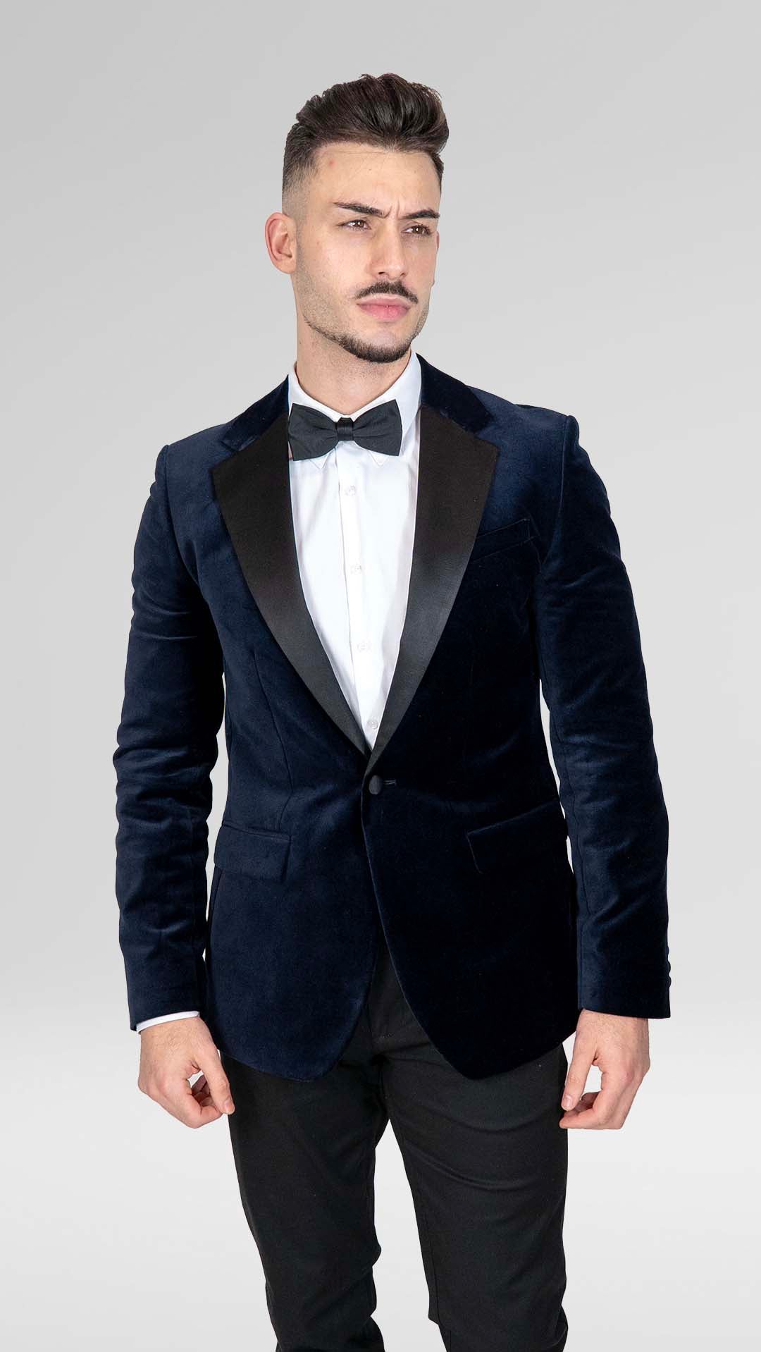 Blazer de Veludo Azul