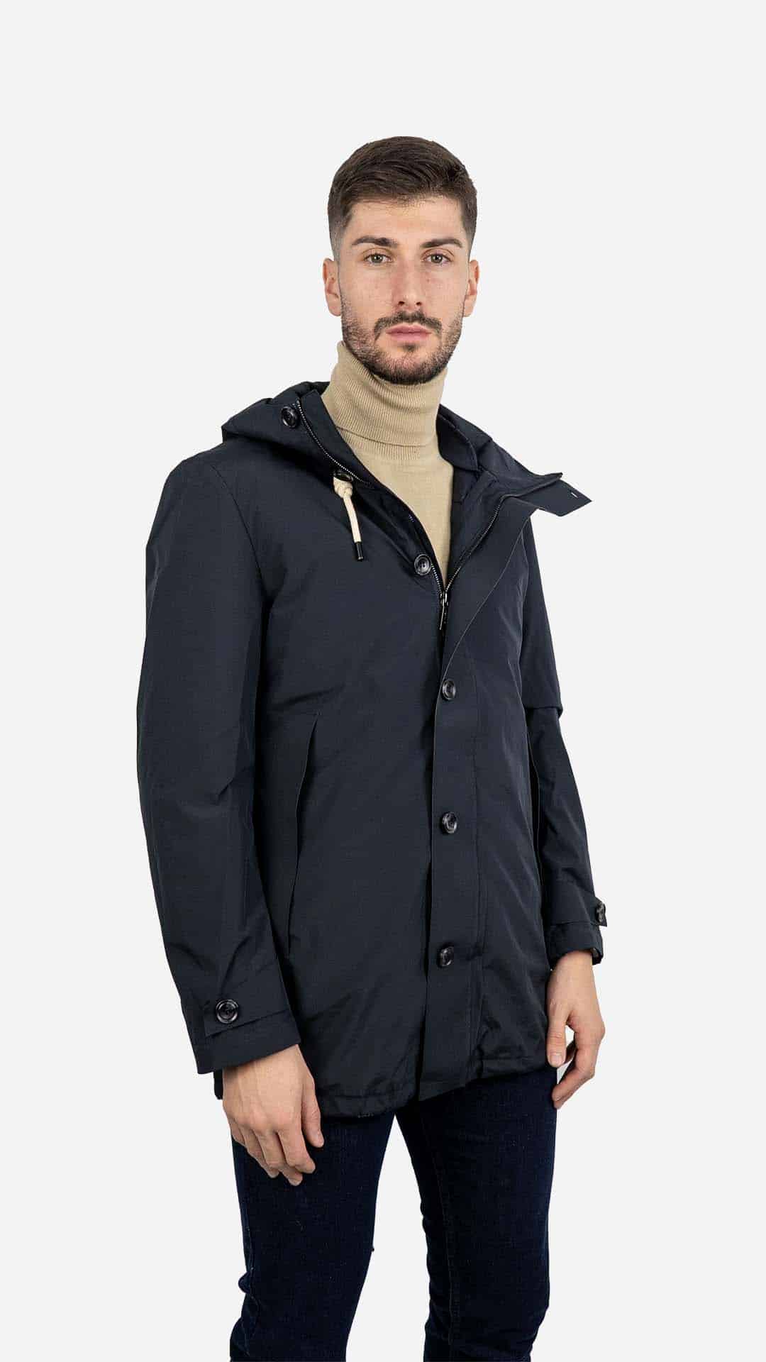 Parka com Colete Azul Marinho