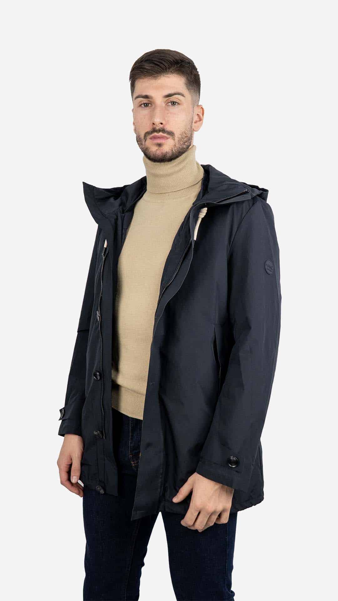 Parka com Colete Azul Marinho