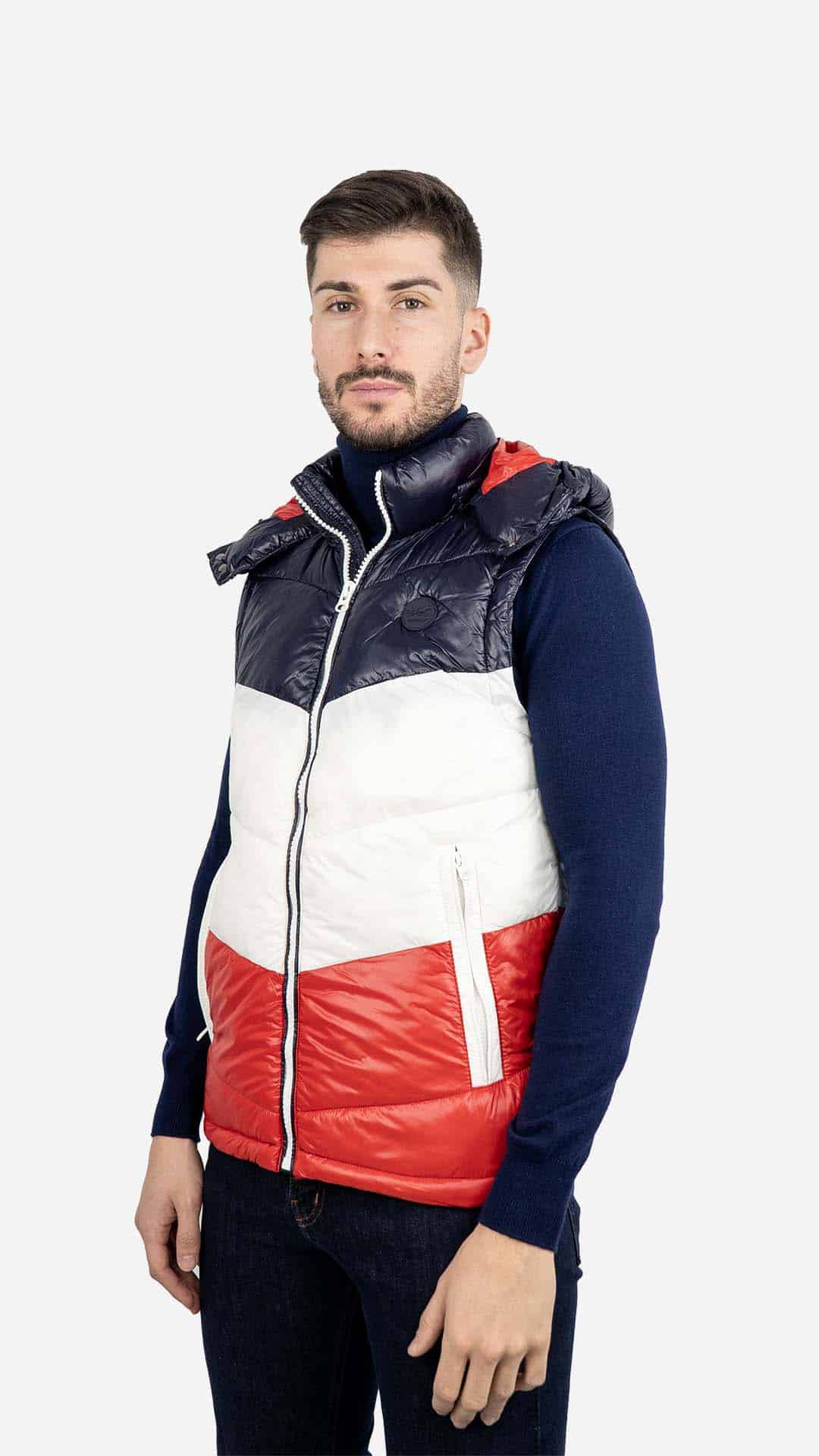 Colete com Capuz Tricolor