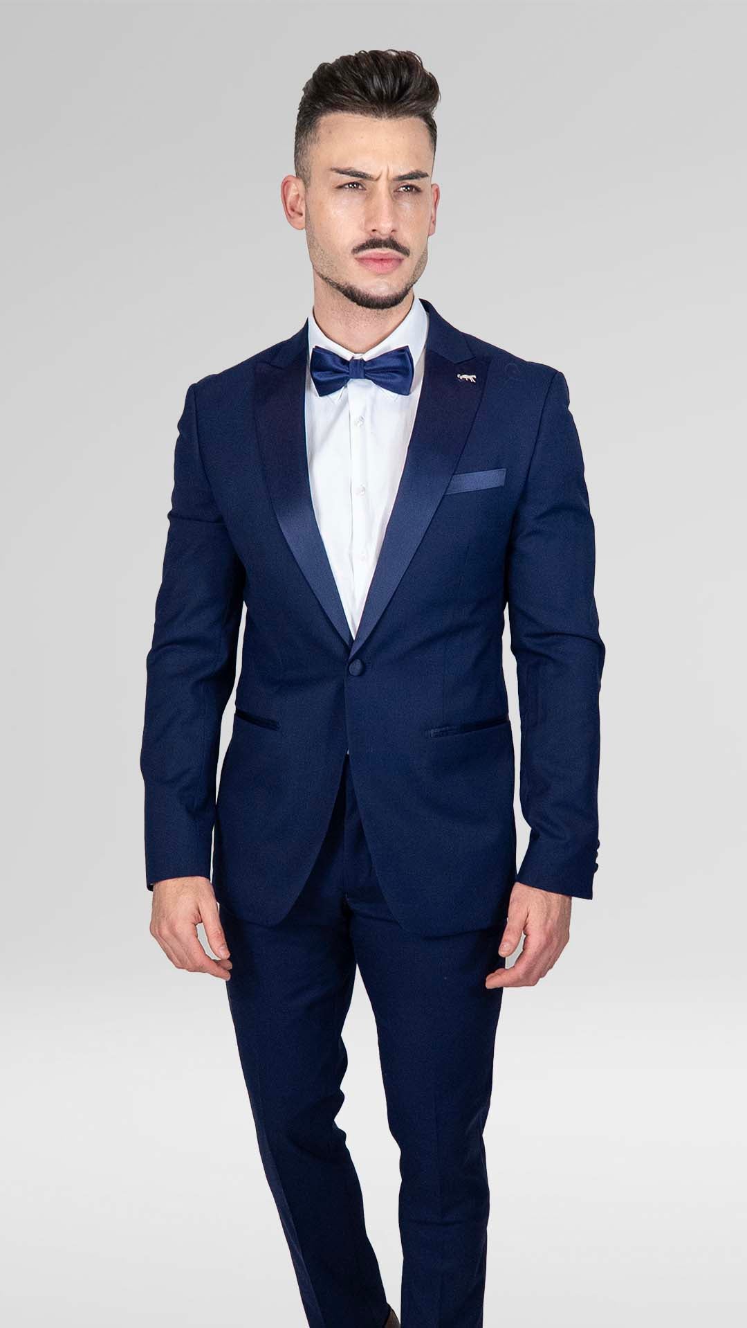 Smoking Slim Fit Azul Marinho