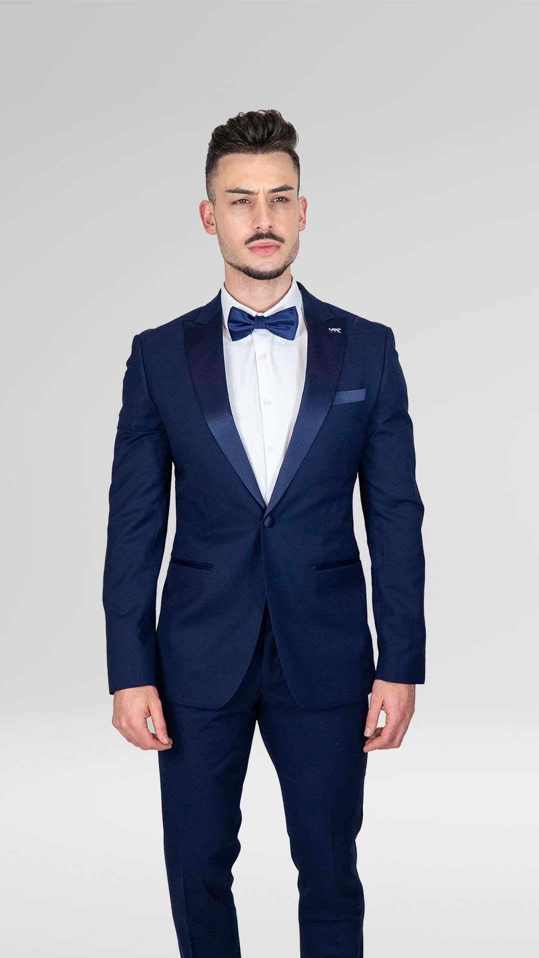 Smoking Slim Fit Azul Marinho