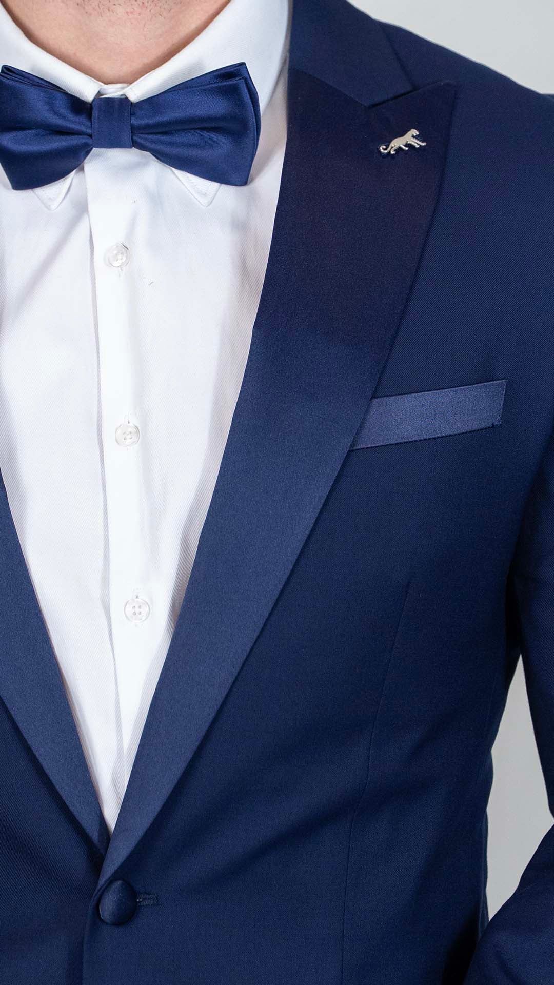 Smoking Slim Fit Azul Marinho