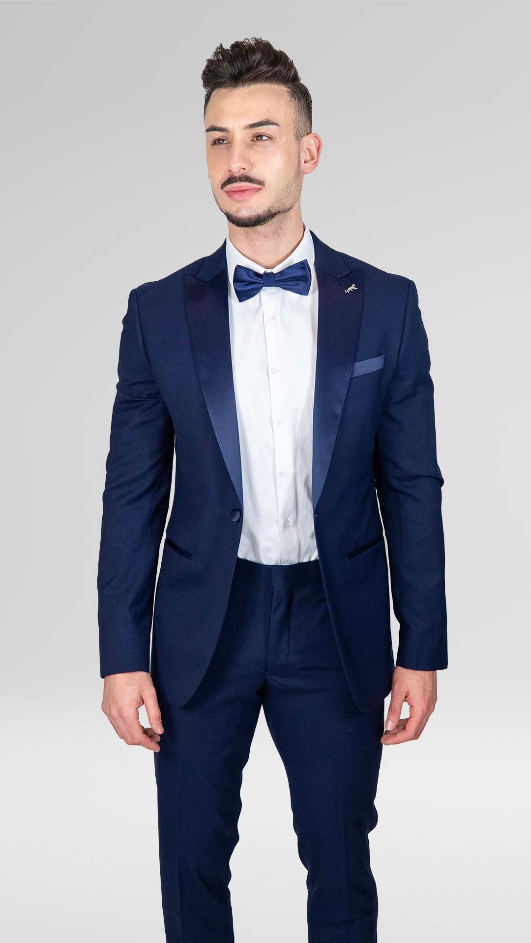 Smoking Slim Fit Azul Marinho