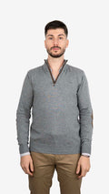 Camisola de Malha Cinzenta com Cotoveleiras