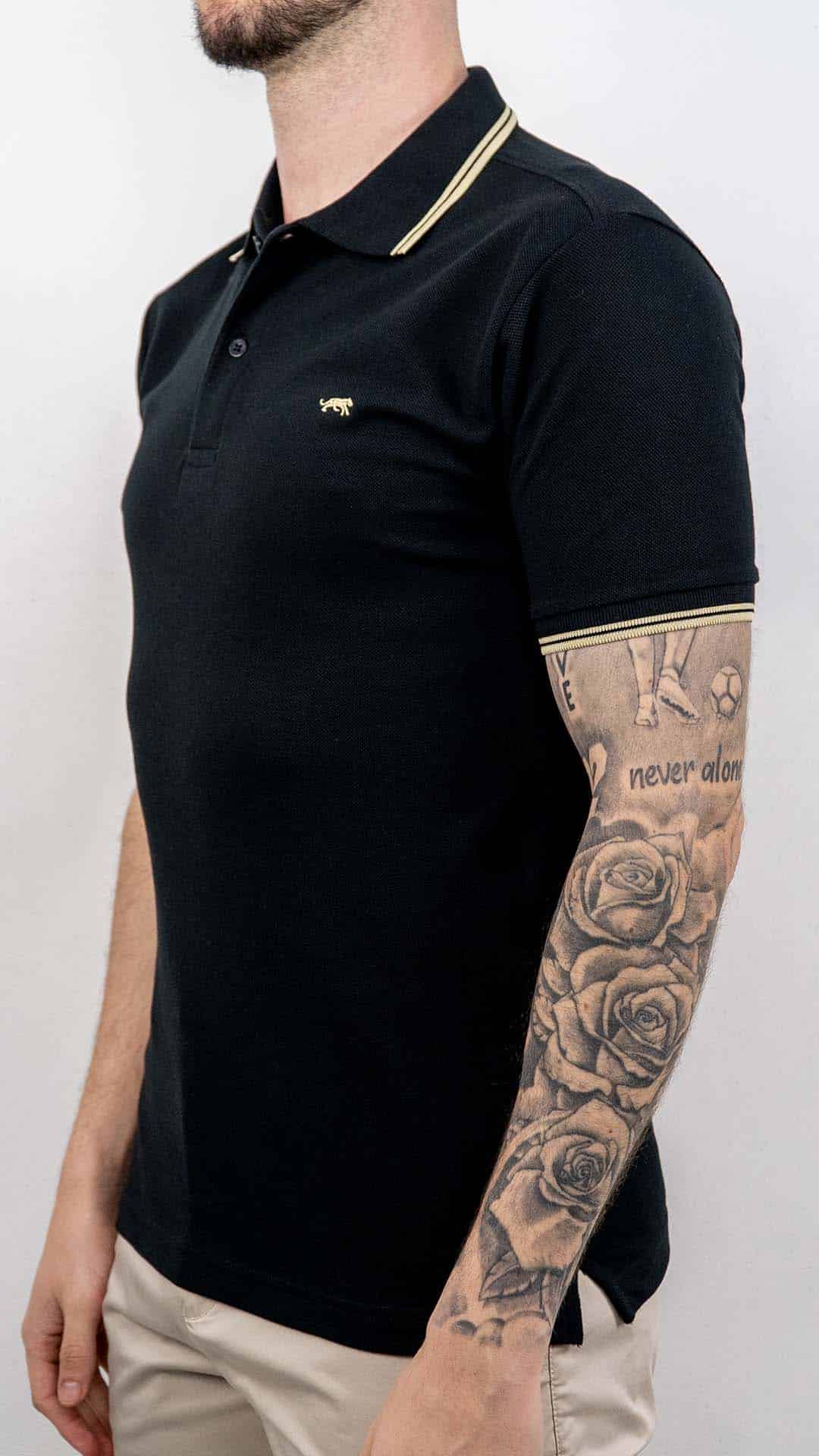 Pólo Stripe Preto