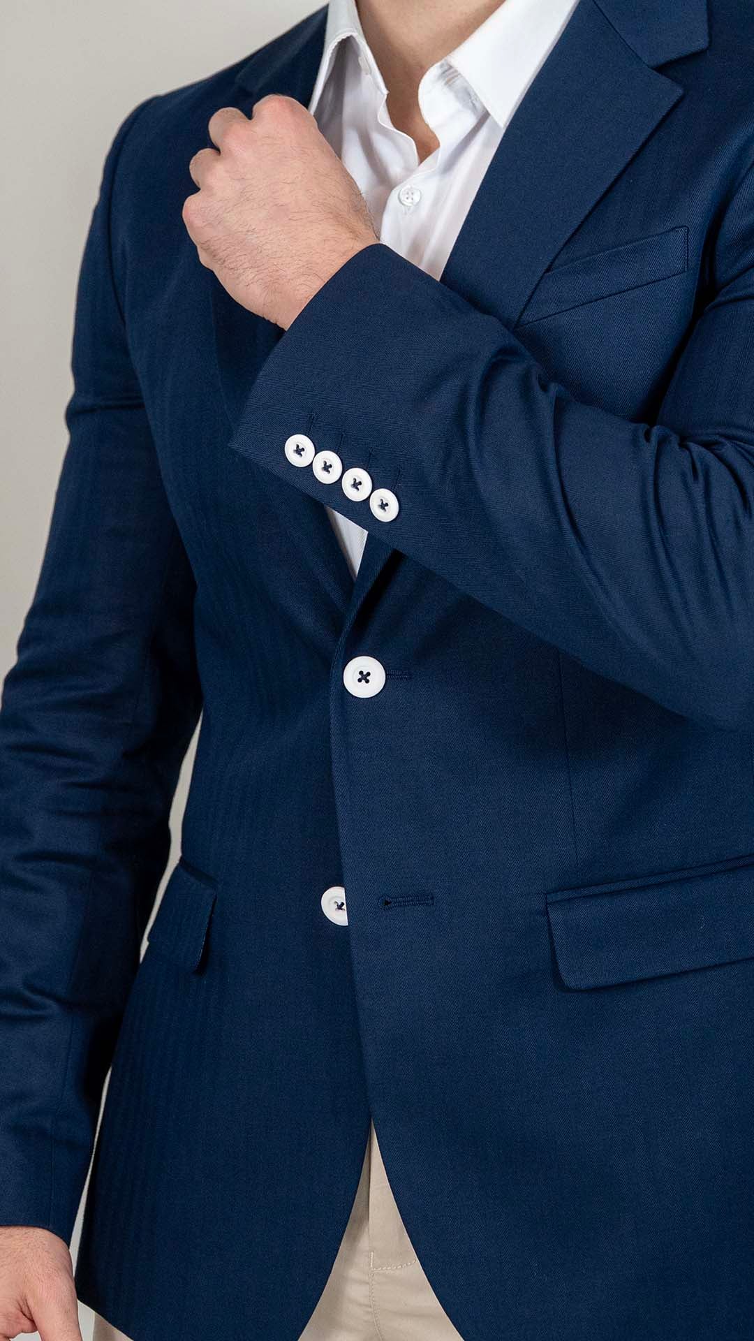 Blazer Azul Marinho com Padrão