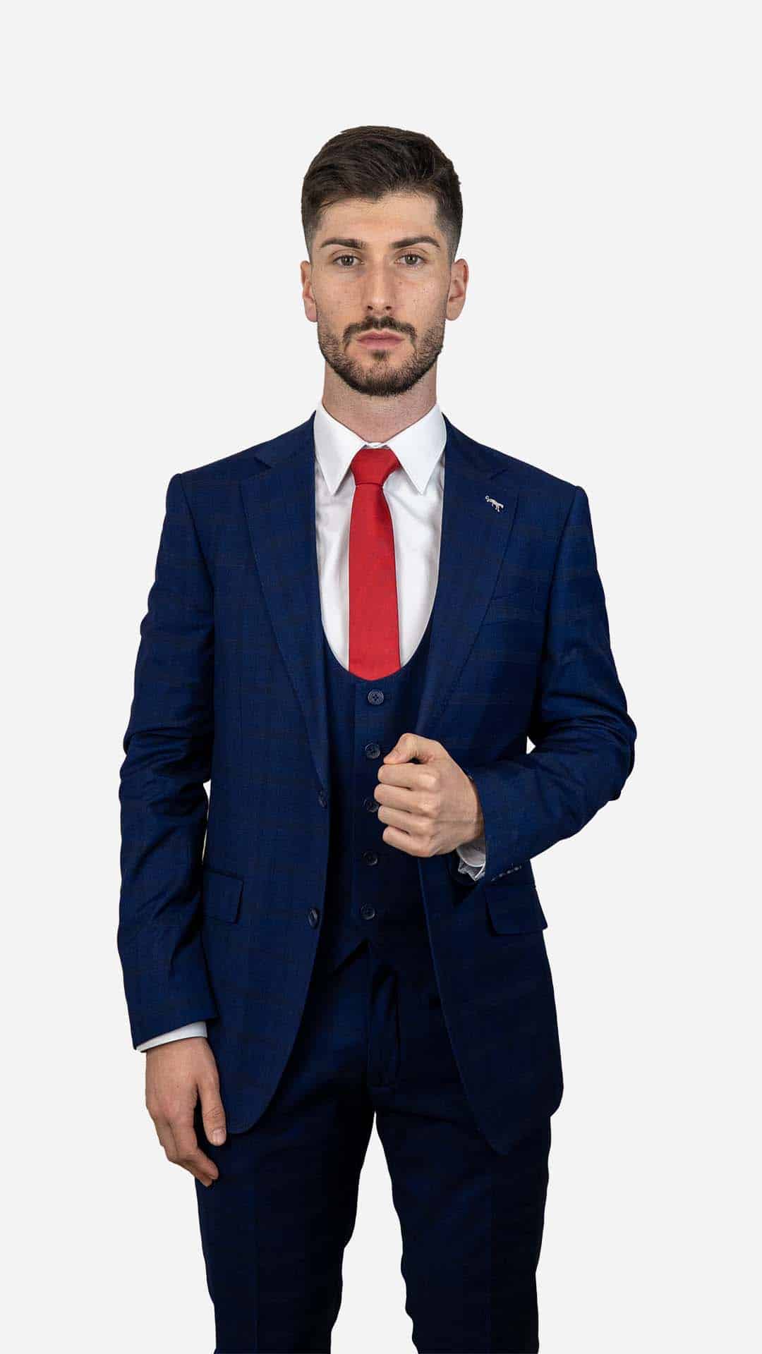 Fato Xadrez Azul Escuro
