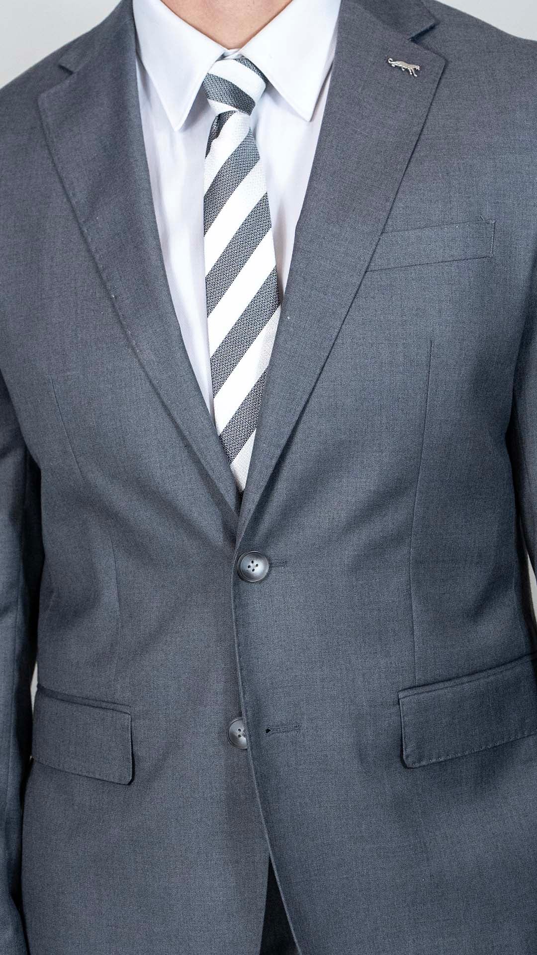 Fato Cinza Slim Fit