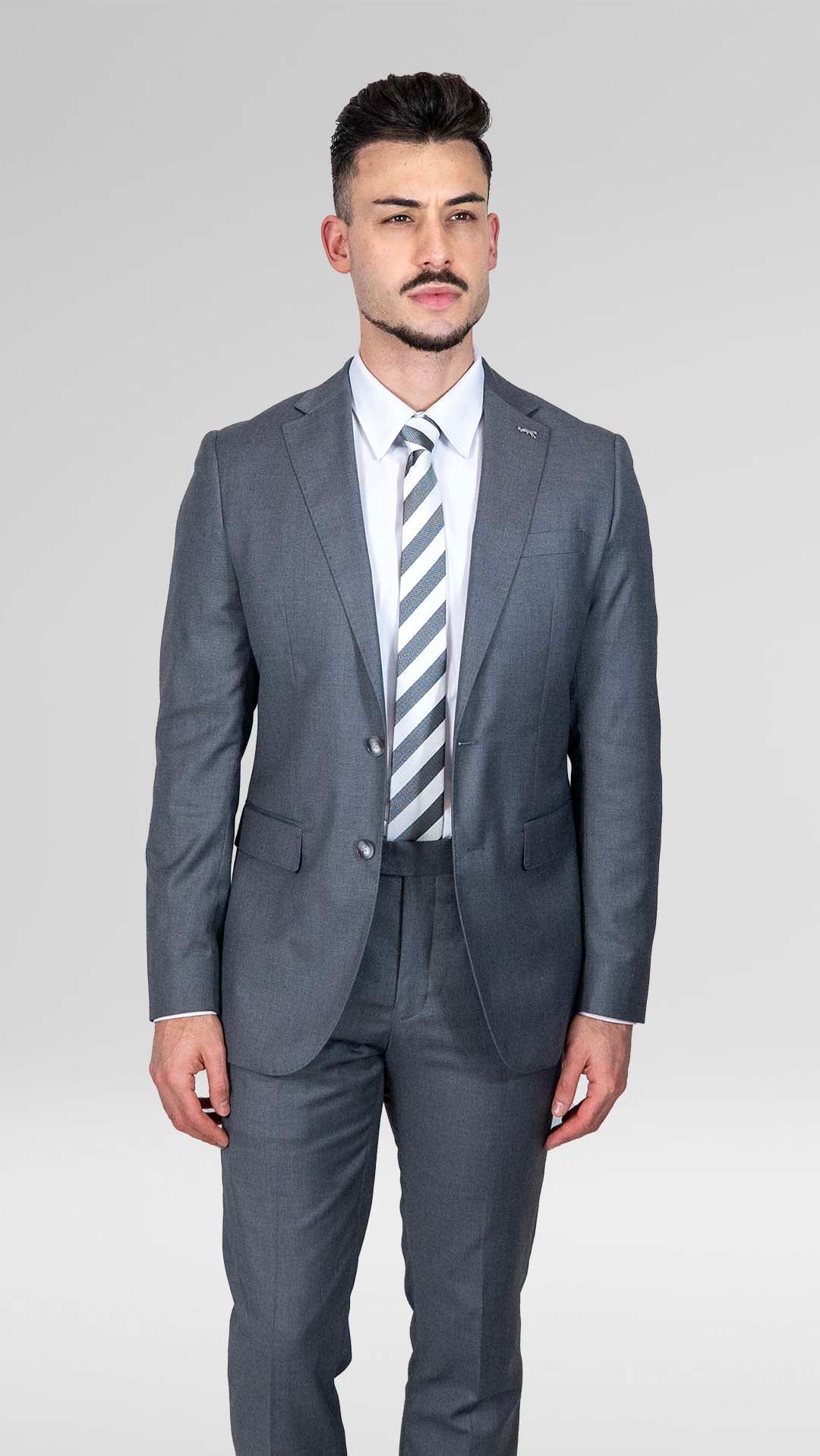 Fato Cinza Slim Fit