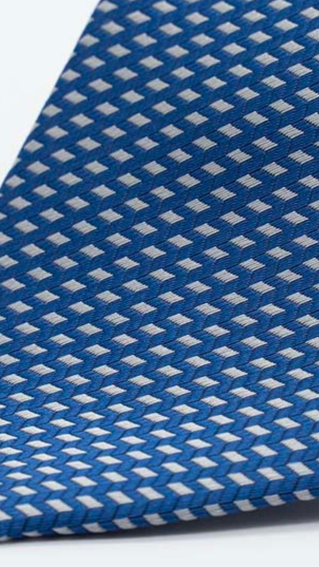 Gravata Regular Azul Com Padrão Cinza