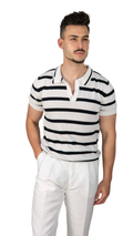 Polo Branco Com Riscas Preto