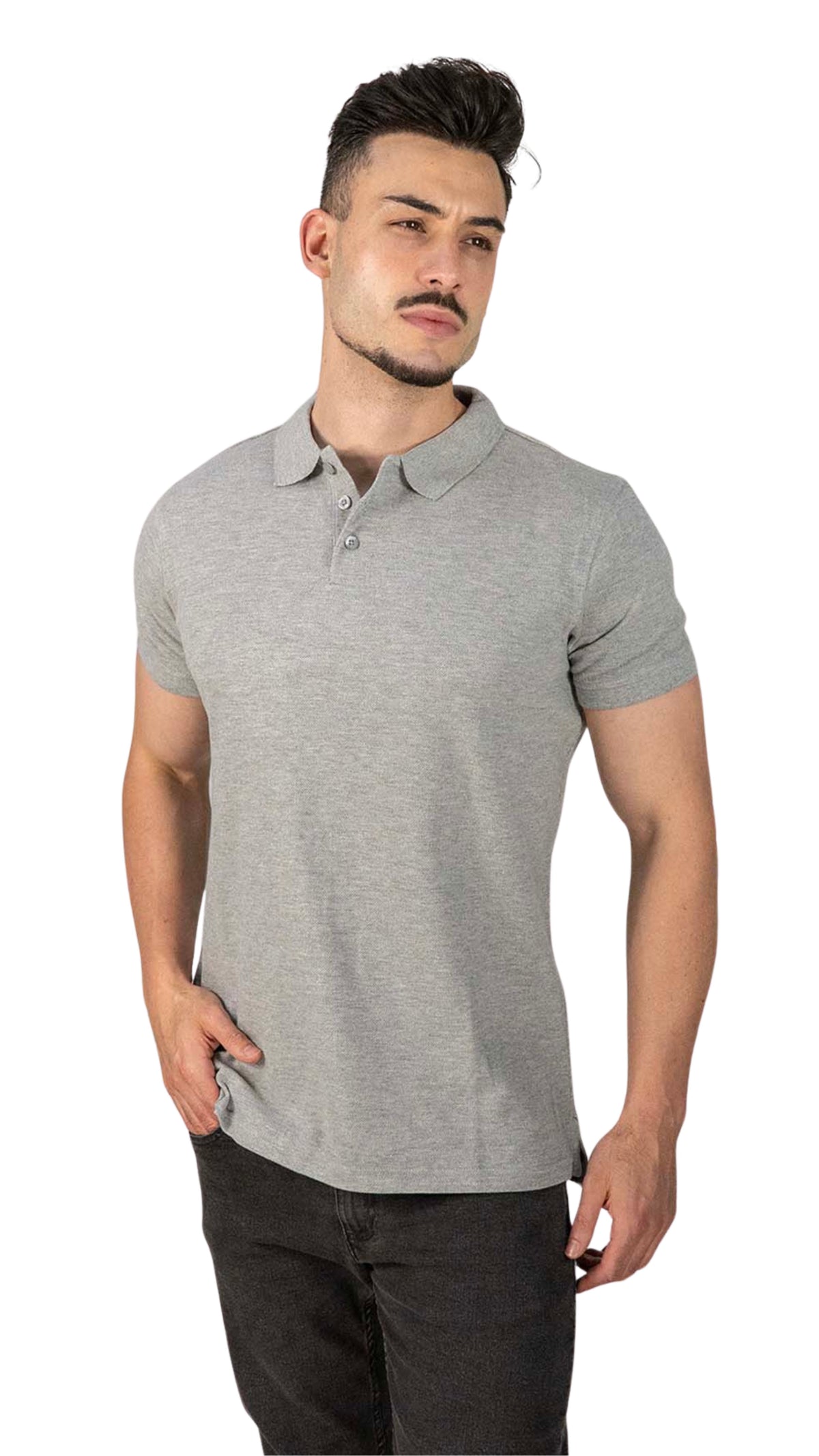Polo Cinza Básico