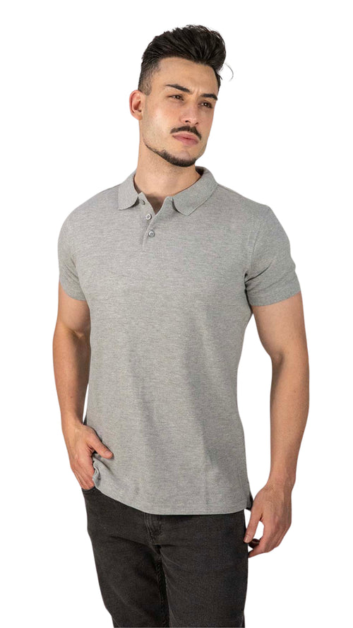 Polo Cinza Básico — vista 2