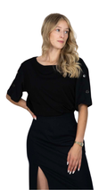 Camisola Preta Com Botões