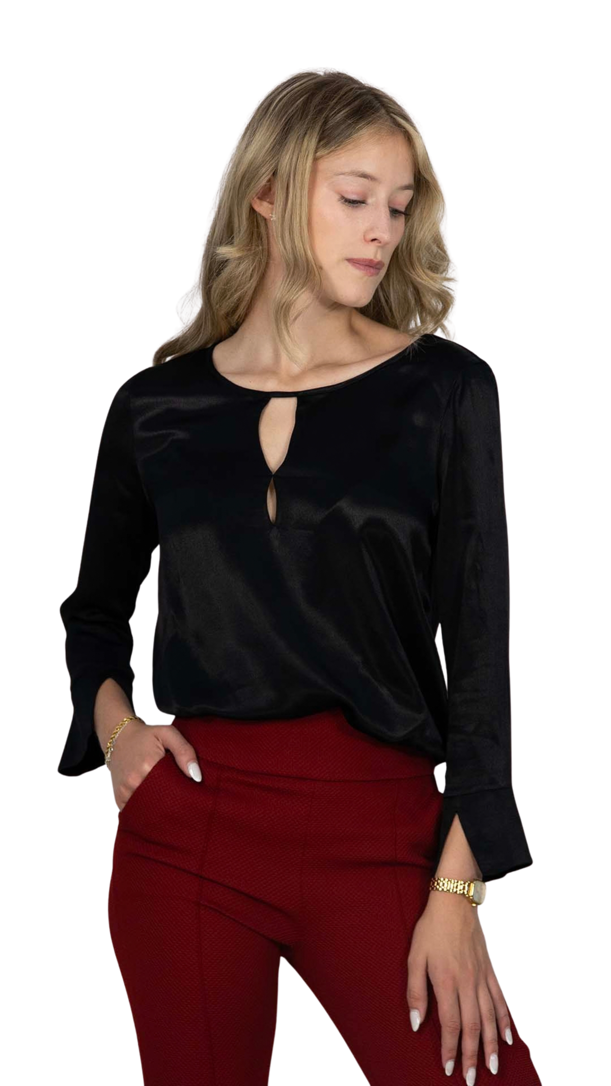 Camisola Preta Com Abertura