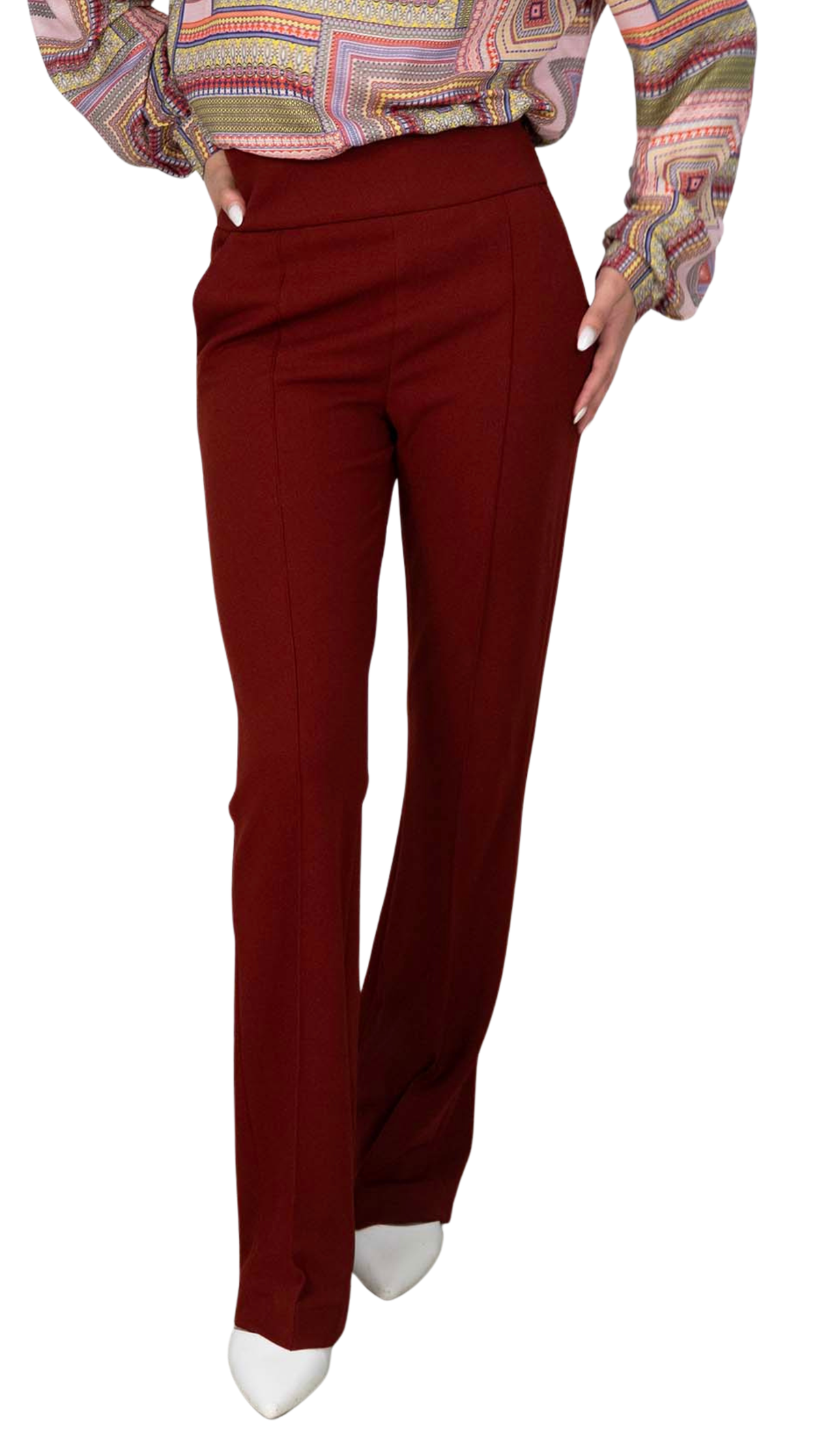 Calças Vermelho Vinho