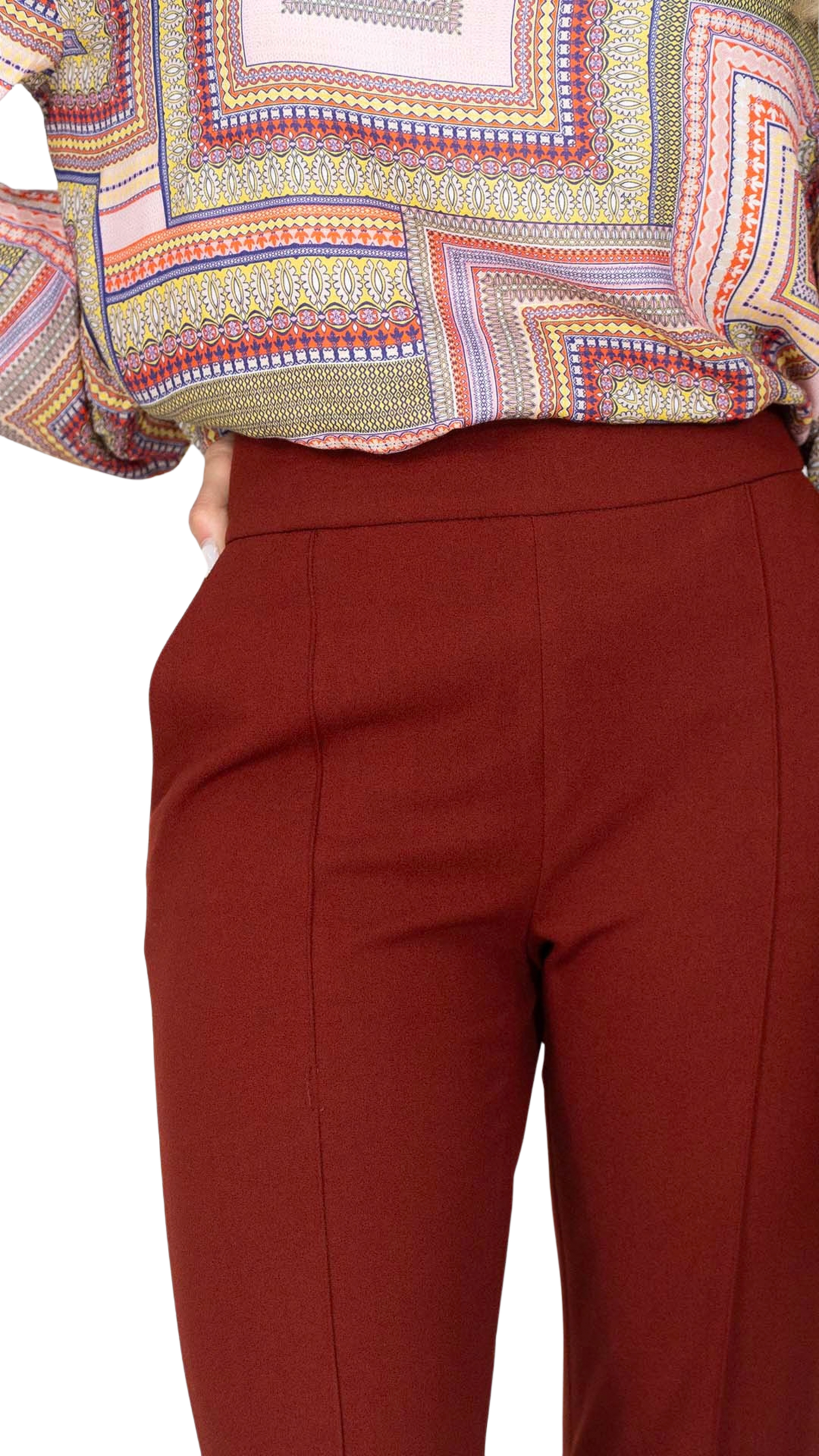 Calças Vermelho Vinho