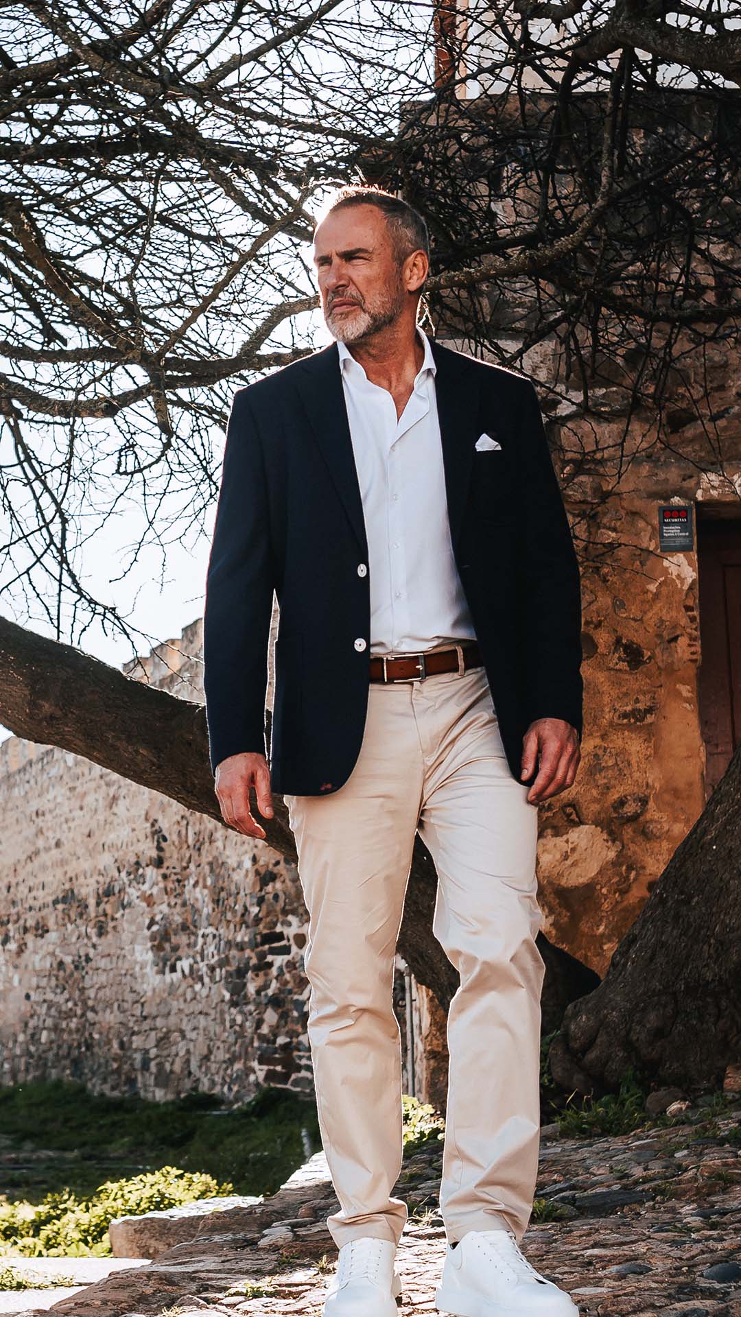 Blazer com Lenço Azul Escuro