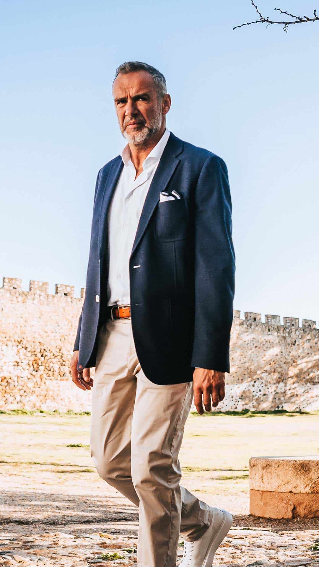 Blazer com Lenço Azul Escuro