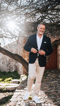 Blazer com Lenço Azul Escuro