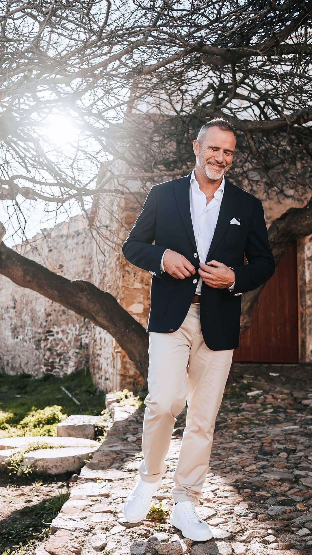 Blazer com Lenço Azul Escuro