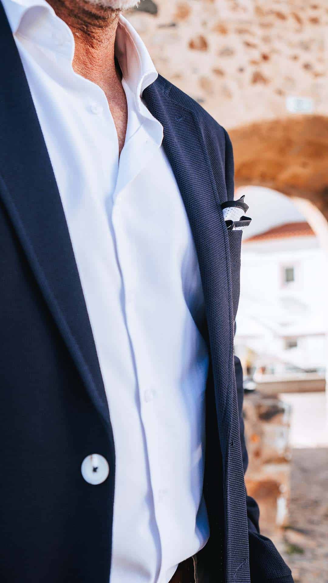 Blazer com Lenço Azul Escuro