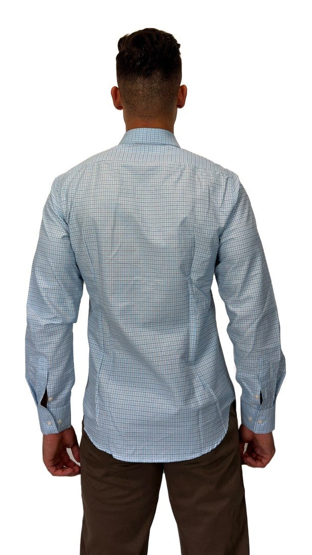 Camisa de Xadrez Azul-Claro