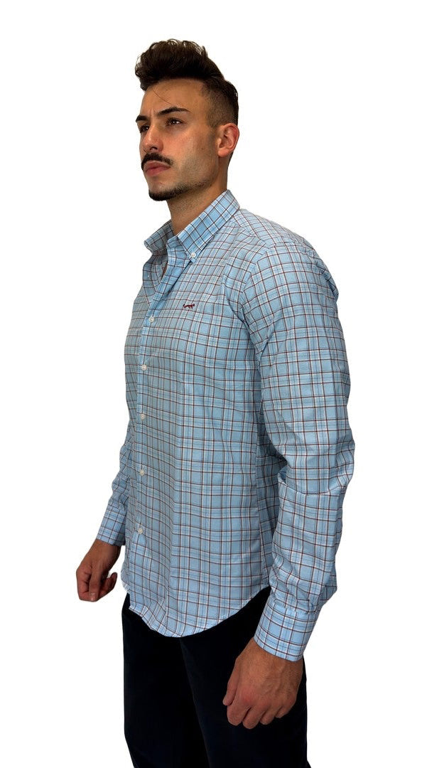 Camisa de Xadrez Azul