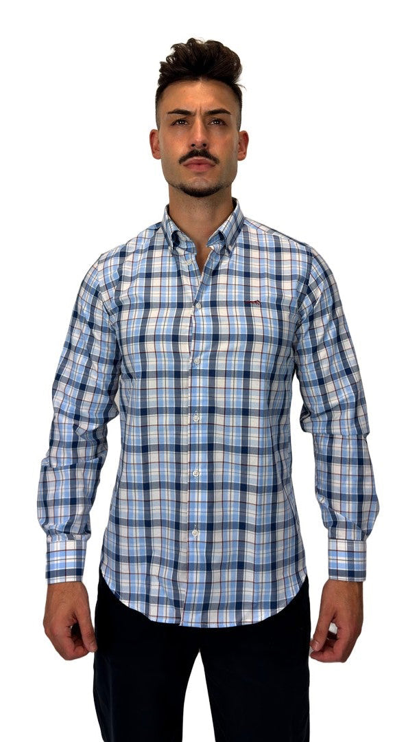 Camisa de Xadrez Azul Indigo