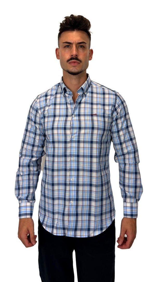 Camisa de Xadrez Azul Indigo