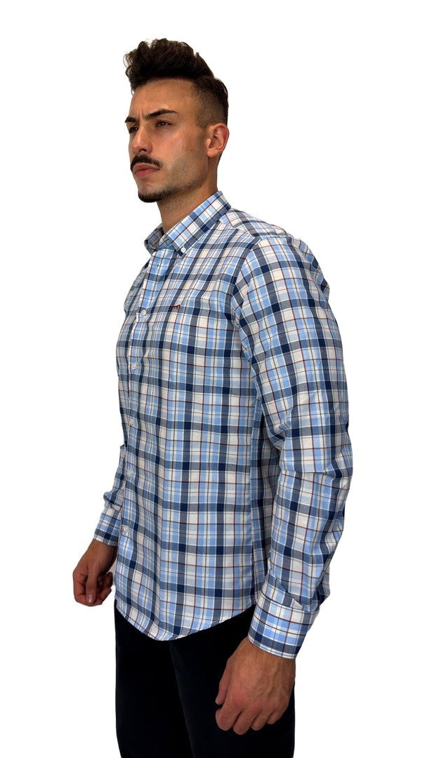 Camisa de Xadrez Azul Indigo