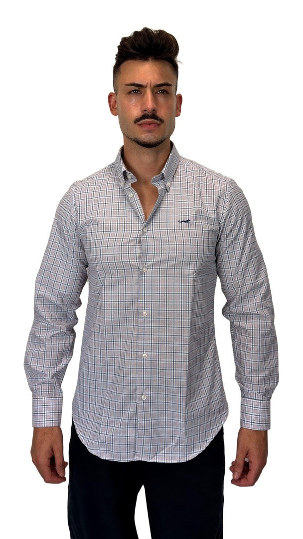 Camisa de Xadrez Cinzenta
