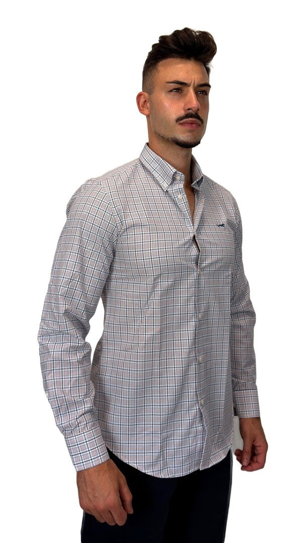 Camisa de Xadrez Cinzenta