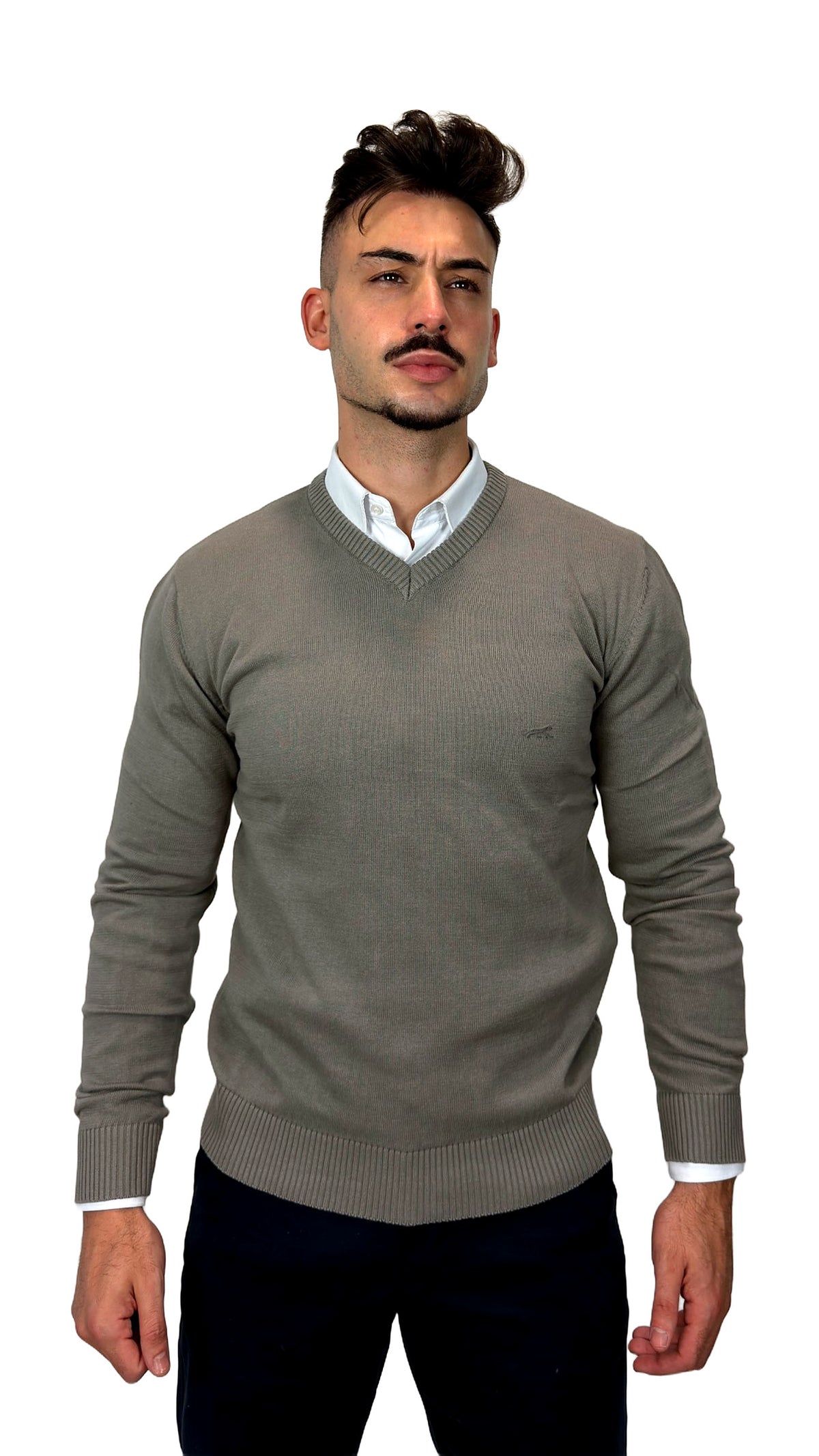 Camisola V-Neck Cinzenta